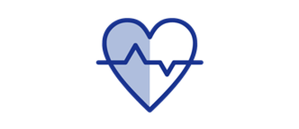 Icon of a heart with a pulse line